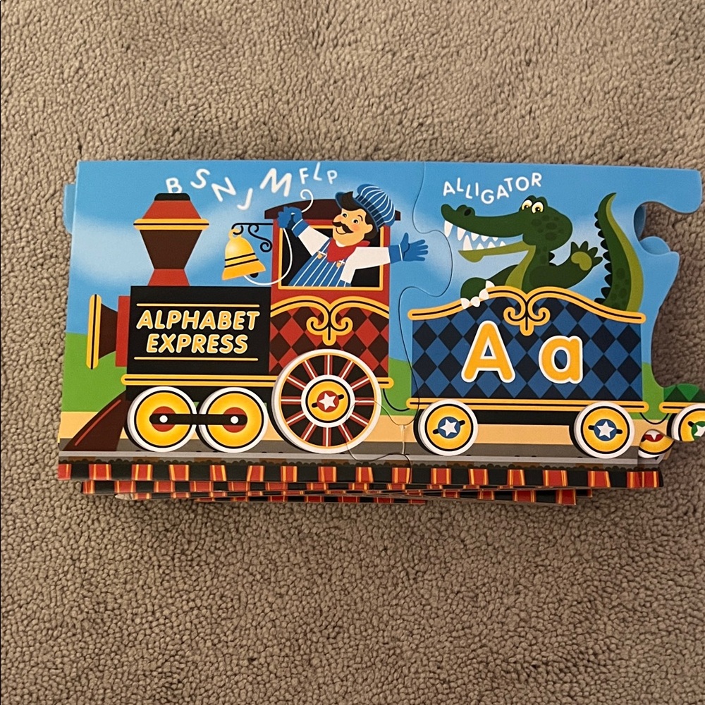 Melissa & Doug Alphabet Express Puzzle - Blue and Orange